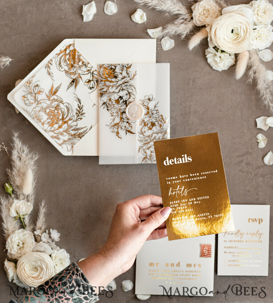 WEDDING INVITATIONS gold / rose gold / silver / glitter Acrylic Wedding invitations suite, Glamour Wedding Invitations, Golden Shine Wedding Invitation Suite, Luxury Gold Wedding Cards