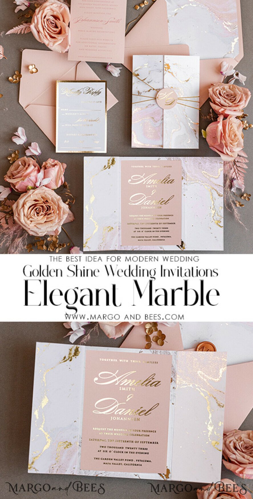 WEDDING INVITATIONS gold / rose gold / silver / glitter Personalised  Marble Wedding invitations, Luxury  Gold Foil Wedding Invitations, Blush Pink Marble Glamour Wedding Invitation Suite, Luxury  Wedding Cards blush Pink Marble