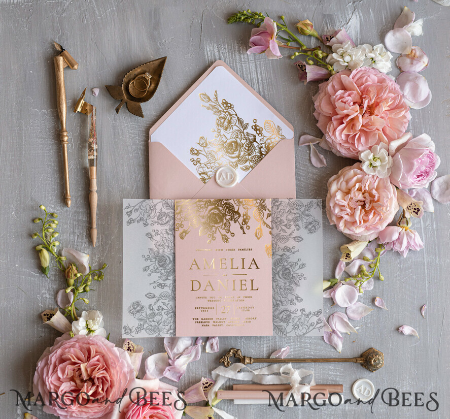 WEDDING INVITATIONS gold / rose gold / silver / glitter 