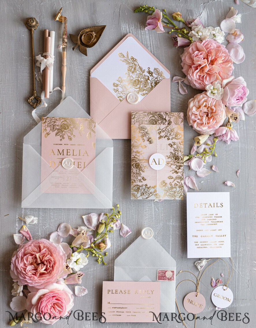 WEDDING INVITATIONS gold / rose gold / silver / glitter 