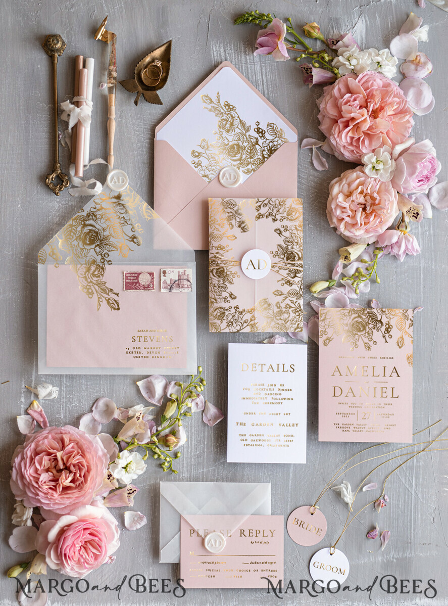 WEDDING INVITATIONS gold / rose gold / silver / glitter 