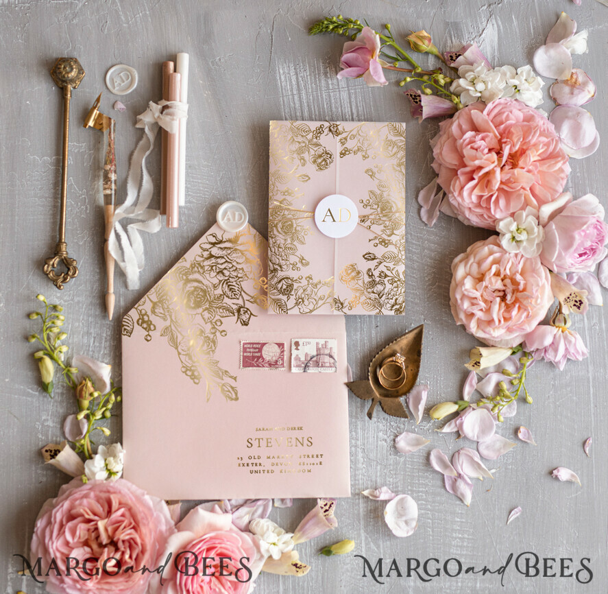 WEDDING INVITATIONS gold / rose gold / silver / glitter 