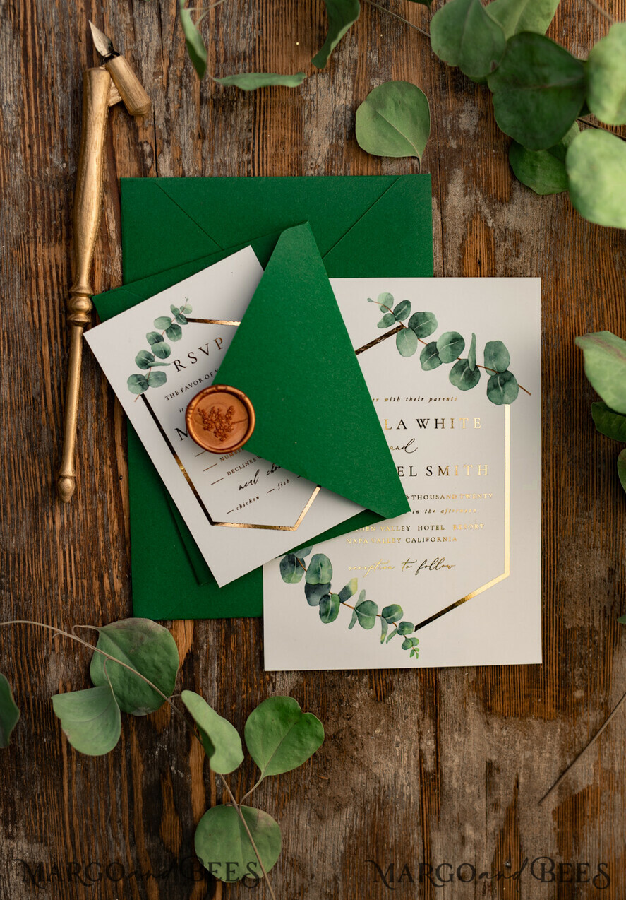 Elegant Eucalyptus Wedding Envelope Seals