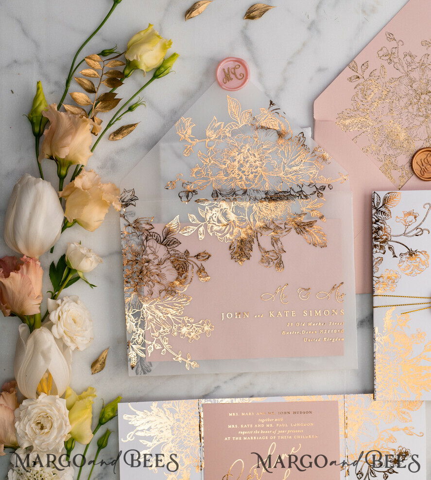 Custom Elegant Wedding Invitation Card with Box Logo Romantic Rose Flower  Wedding Favor Cards Model