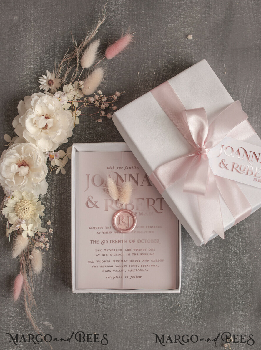 Pink Glitter and Grey Wedding Invitation,Evening Invitation,... 