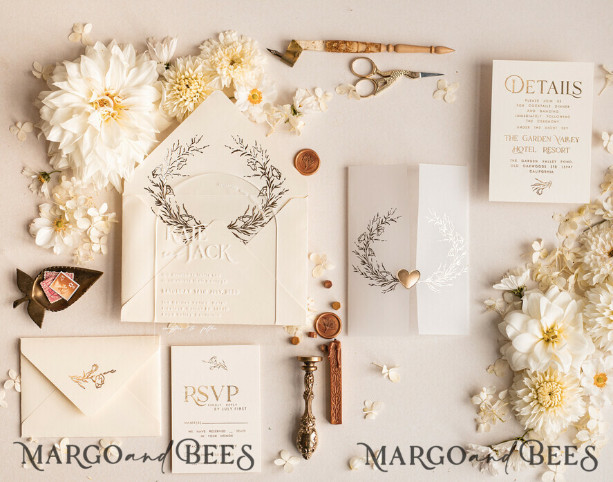 WEDDING INVITATIONS gold / rose gold / silver / glitter Arch Acrylic Wedding invitation suite, Boho Glam Wedding Invitations, Golden Shine Wedding Invitates, Elegant Gold Wedding Cards