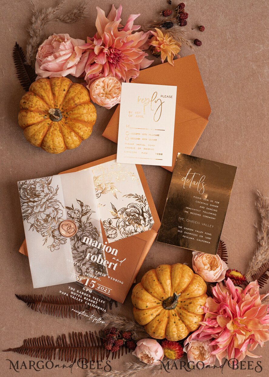 WEDDING INVITATIONS gold / rose gold / silver / glitter Acrylic Wedding invitation suite, Boho Glam Wedding Invitations, Golden Shine Wedding Invitates, Elegant Gold Wedding Cards