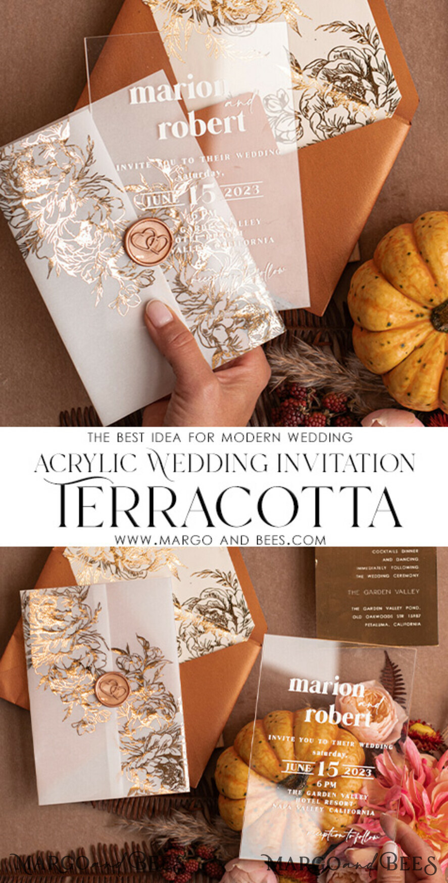 WEDDING INVITATIONS gold / rose gold / silver / glitter Acrylic Wedding invitation suite, Boho Glam Wedding Invitations, Golden Shine Wedding Invitates, Elegant Gold Wedding Cards