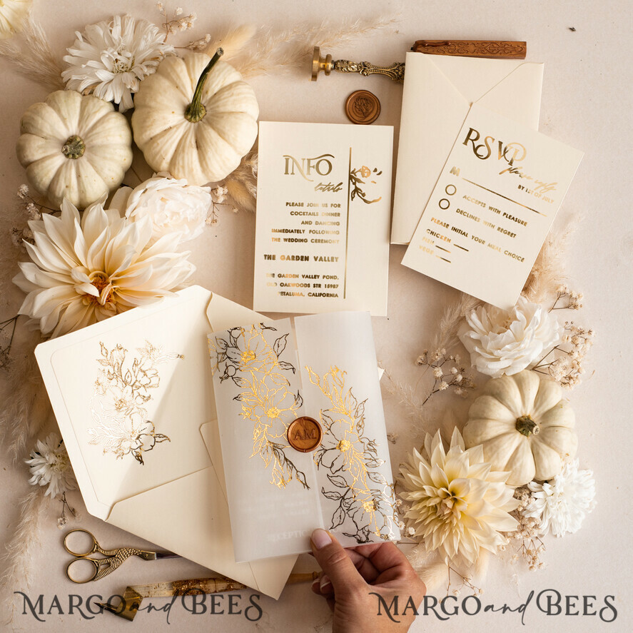 WEDDING INVITATIONS gold / rose gold / silver / glitter Acrylic Wedding invitation suite, Boho Glam Wedding Invitations, Golden Shine Wedding Invitates, Elegant Gold Wedding Cards