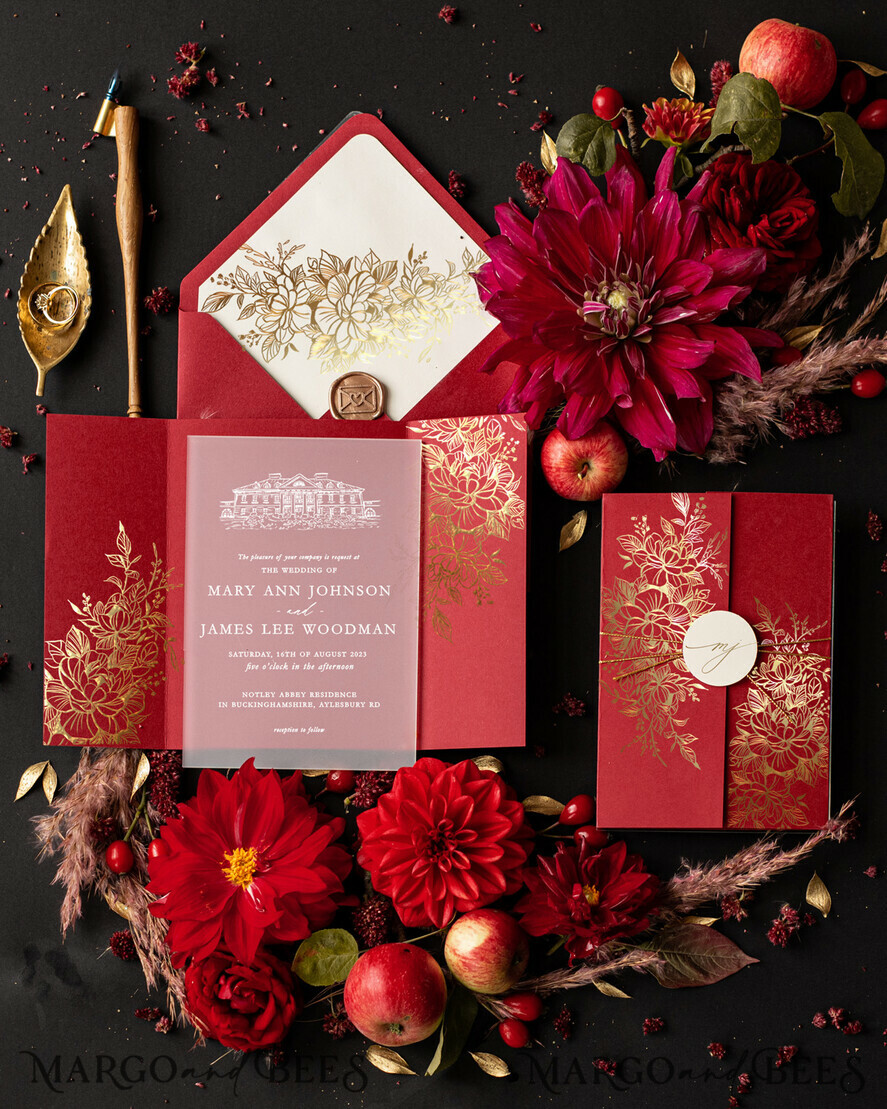 WEDDING INVITATIONS gold / rose gold / silver / glitter Luxury wedding invitations, Elegant Indian Wedding Invitation Suite • Gold Burgundy Wedding Invitation Suite • Luxury  Maroon wedding Cards