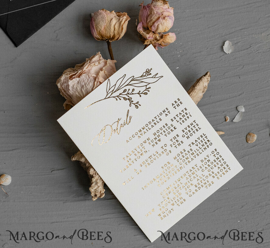 WEDDING INVITATIONS gold / rose gold / silver / glitter Halloween Moon phases Wedding Invitations Suite, Black Invitations, Spooky Halloween Invites, Gothic Wedding Invitation Cards, Skeleton Wedding Set black and gold