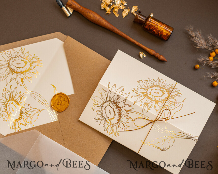WEDDING INVITATIONS gold / rose gold / silver / glitter Golden Glitter Wedding Invites, Luxury Gold Foil Wedding Cards, Romantic Sunflower Wedding Invitations, Luxury Glamour Nude Wedding Stationery