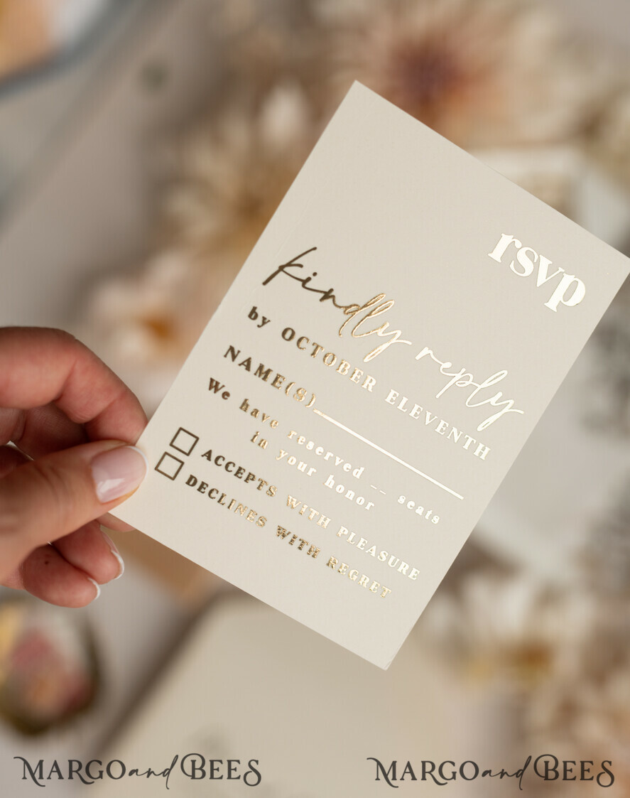 WEDDING INVITATIONS gold / rose gold / silver / glitter Acrylic Wedding invitation suite, Boho Glam Wedding Invitations, Golden Shine Wedding Invitates, Elegant Gold Wedding Cards