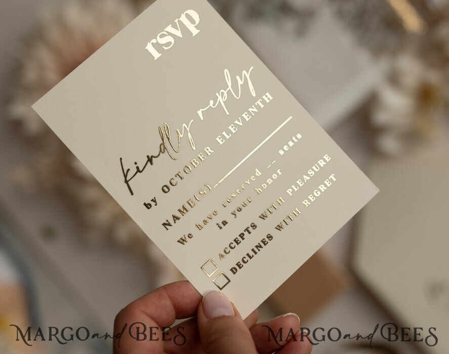 WEDDING INVITATIONS gold / rose gold / silver / glitter Acrylic Wedding invitation suite, Boho Glam Wedding Invitations, Golden Shine Wedding Invitates, Elegant Gold Wedding Cards