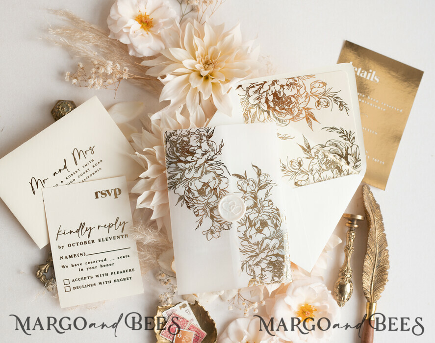 WEDDING INVITATIONS gold / rose gold / silver / glitter Acrylic Wedding invitation suite, Boho Glam Wedding Invitations, Golden Shine Wedding Invitates, Elegant Gold Wedding Cards