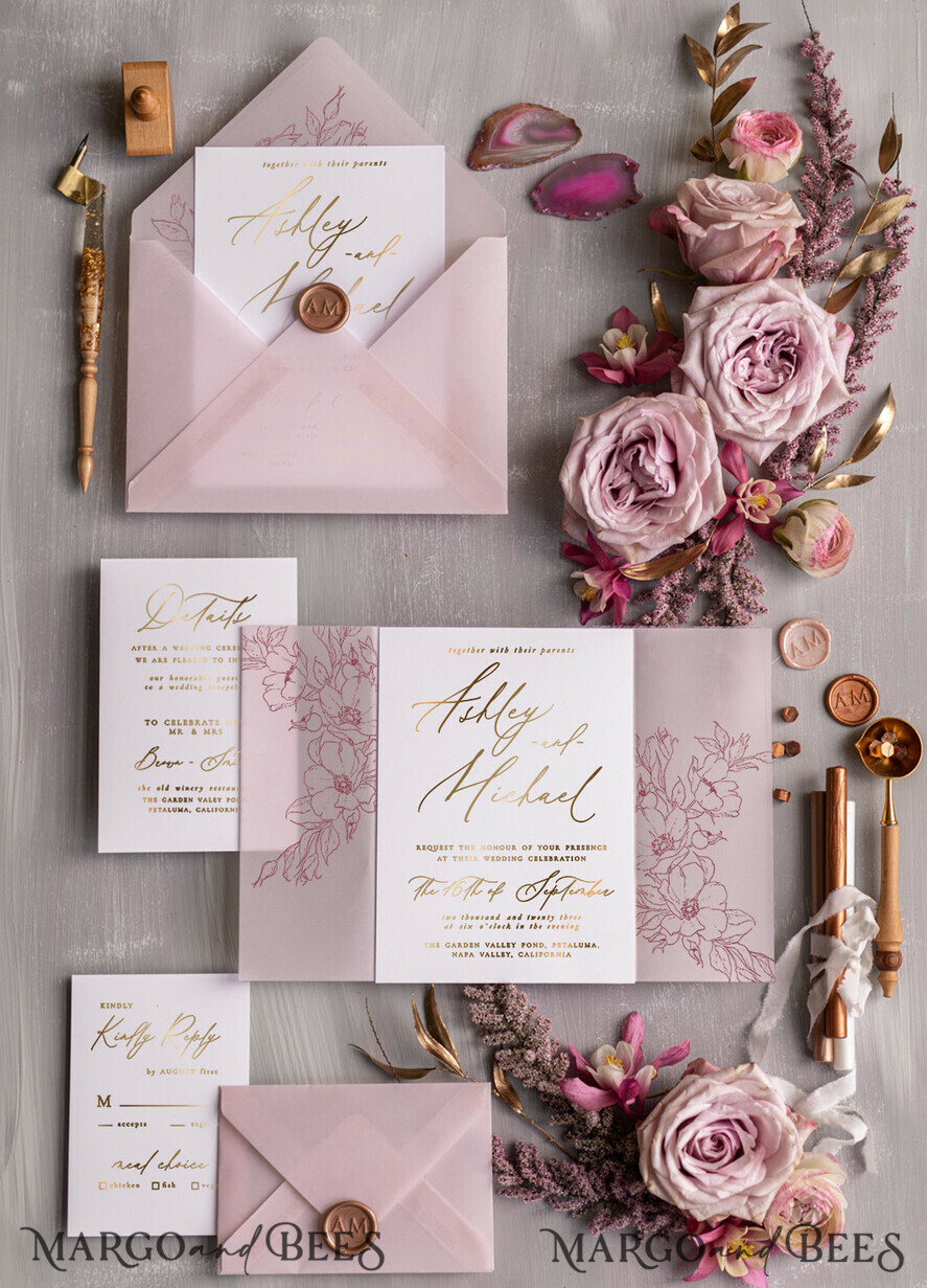 WEDDING INVITATIONS gold / rose gold / silver / glitter Luxury Blush Pink Wedding Invitation Suite, Elegant Blush Pink Wedding Cards, Boho Pink Wedding Invitations, Luxury Elegant Wedding Stationery