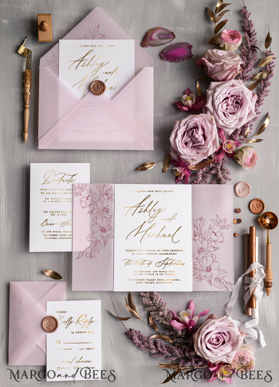 WEDDING INVITATIONS gold / rose gold / silver / glitter Luxury Blush Pink Wedding Invitation Suite, Elegant Blush Pink Wedding Cards, Boho Pink Wedding Invitations, Luxury Elegant Wedding Stationery