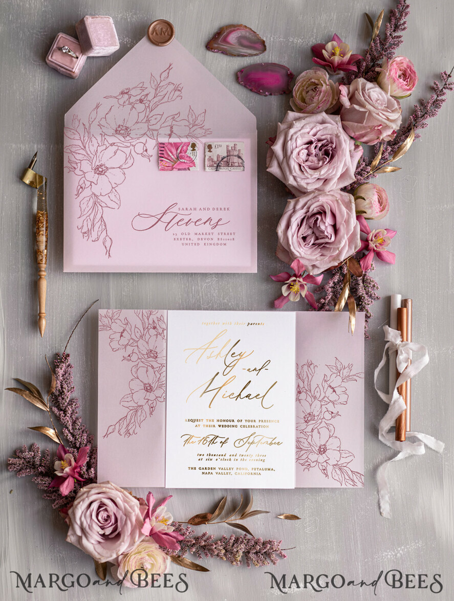 WEDDING INVITATIONS gold / rose gold / silver / glitter Luxury Blush Pink Wedding Invitation Suite, Elegant Blush Pink Wedding Cards, Boho Pink Wedding Invitations, Luxury Elegant Wedding Stationery