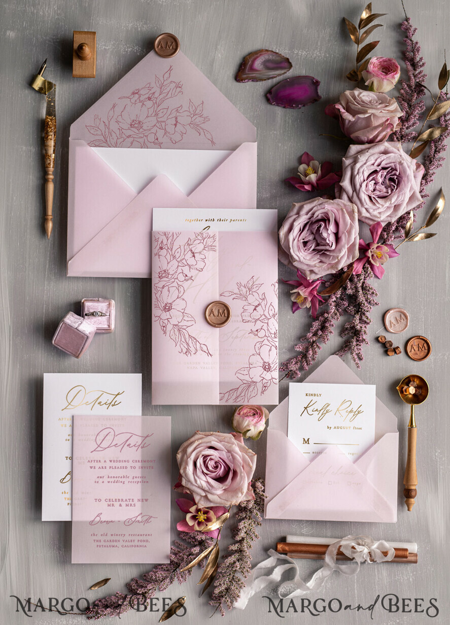 WEDDING INVITATIONS gold / rose gold / silver / glitter Luxury Blush Pink Wedding Invitation Suite, Elegant Blush Pink Wedding Cards, Boho Pink Wedding Invitations, Luxury Elegant Wedding Stationery