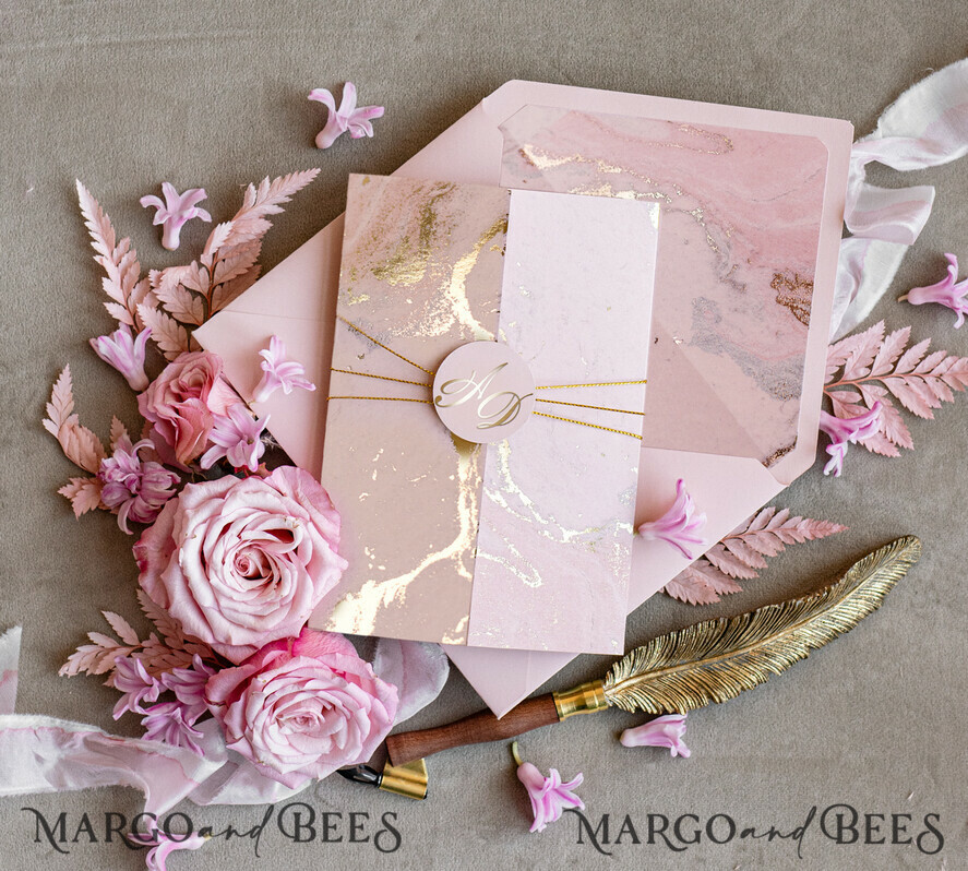 WEDDING INVITATIONS gold / rose gold / silver / glitter Personalised  Marble Wedding invitations, Luxury  Gold Foil Wedding Invitation set, Blush Pink Marble Glamour Wedding Invitation Suite, Luxury  Wedding Cards blush Pink Marble