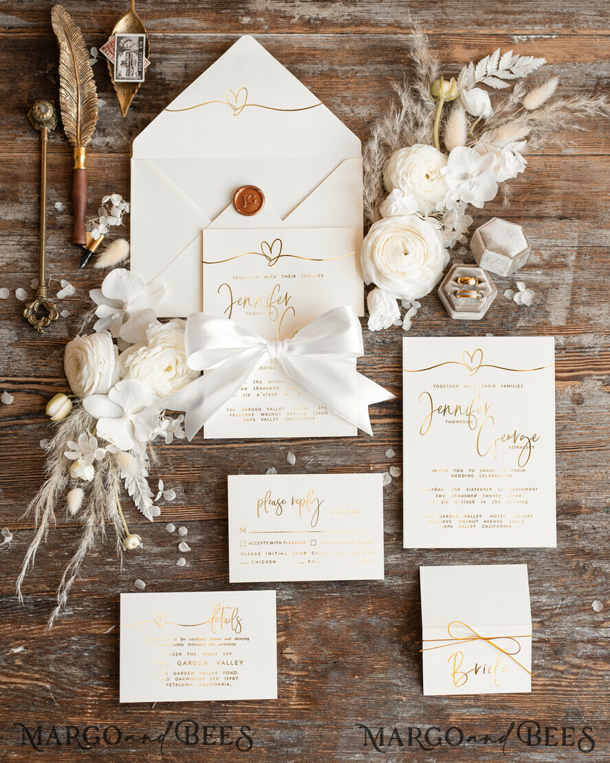 WEDDING INVITATIONS gold / rose gold / silver / glitter Simple wedding invitation, Glamour Wedding Invitations, Modern Wedding Invitation Suite, Luxury Wedding Cards