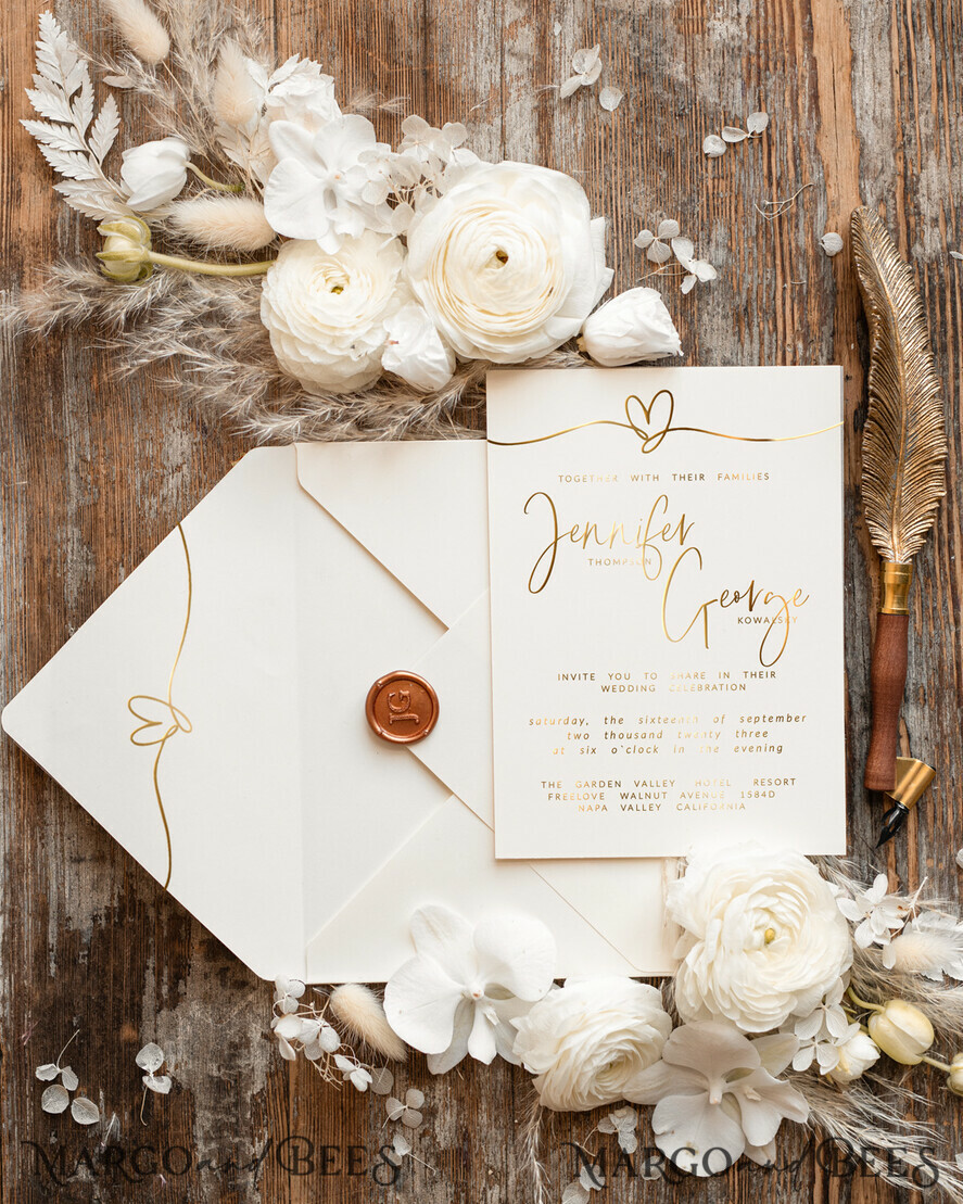 WEDDING INVITATIONS gold / rose gold / silver / glitter Simple wedding invitation, Glamour Wedding Invitations, Modern Wedding Invitation Suite, Luxury Wedding Cards