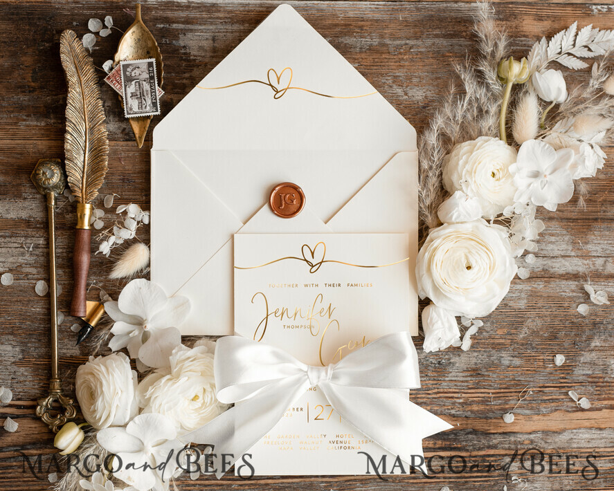 WEDDING INVITATIONS gold / rose gold / silver / glitter Simple wedding invitation, Glamour Wedding Invitations, Modern Wedding Invitation Suite, Luxury Wedding Cards