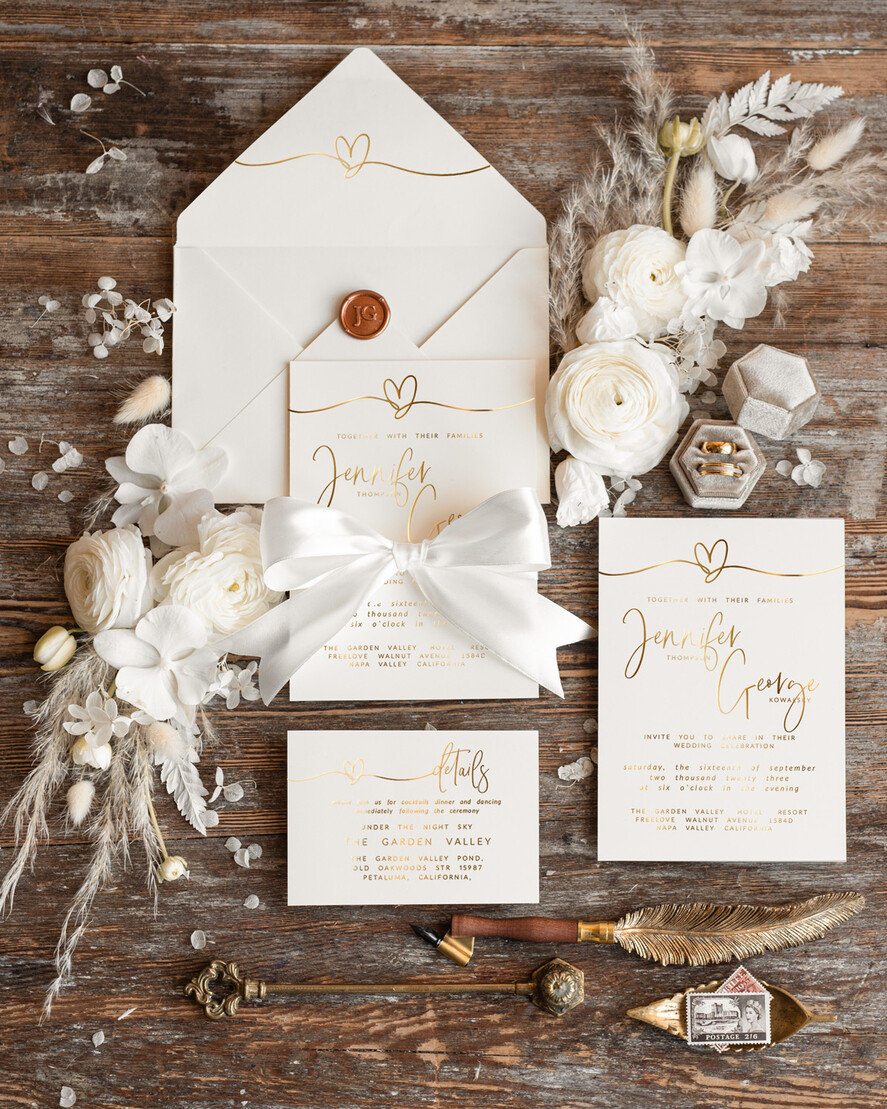 WEDDING INVITATIONS gold / rose gold / silver / glitter Simple wedding invitation, Glamour Wedding Invitations, Modern Wedding Invitation Suite, Luxury Wedding Cards