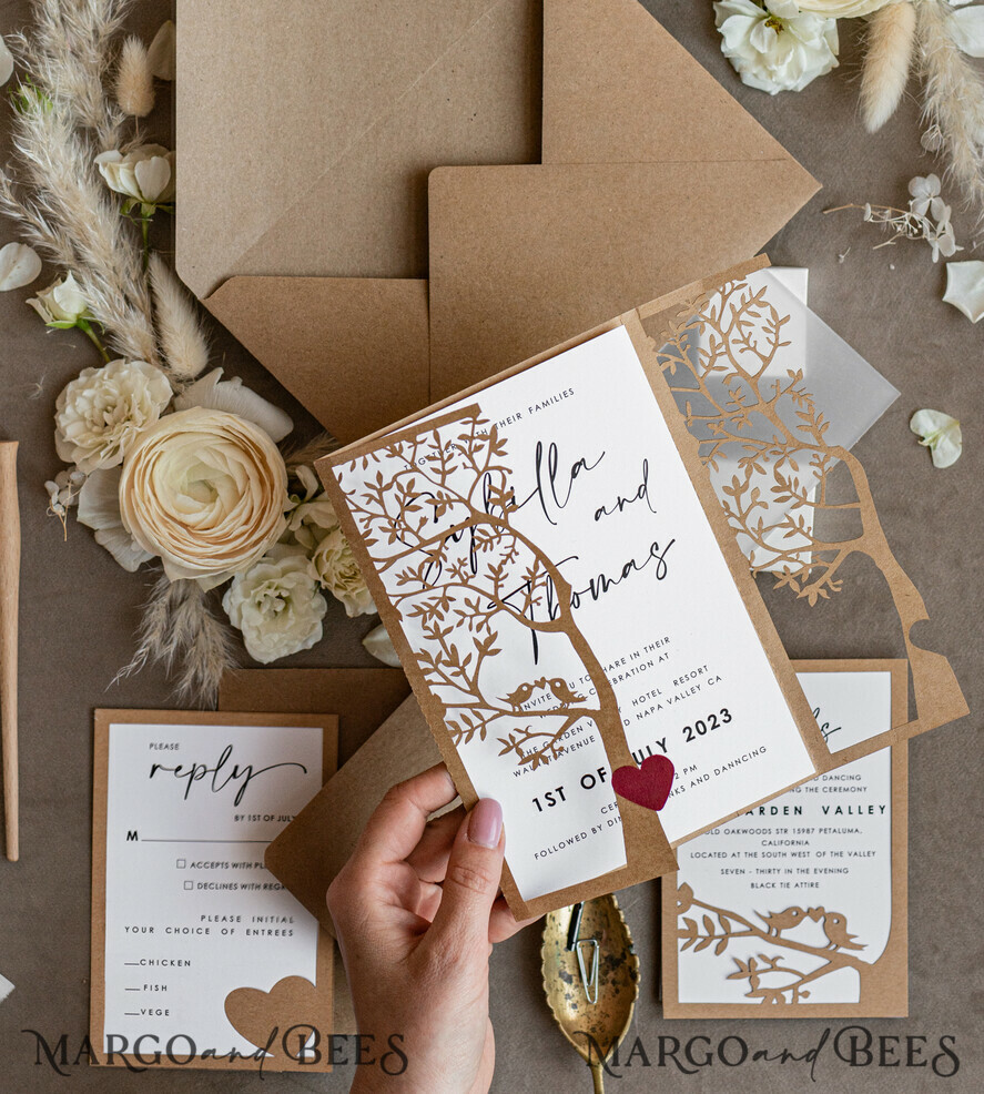 Elegant Wedding Card Box, Tree Wedding Invite