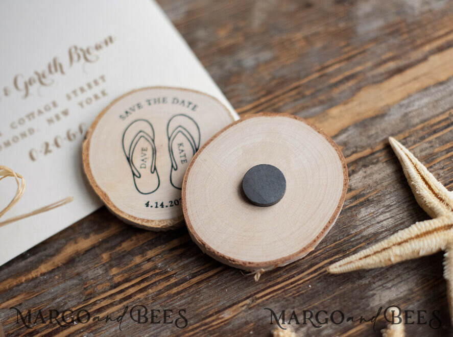Personalised Wedding Black Initialed Stamp Seal Flip Flops