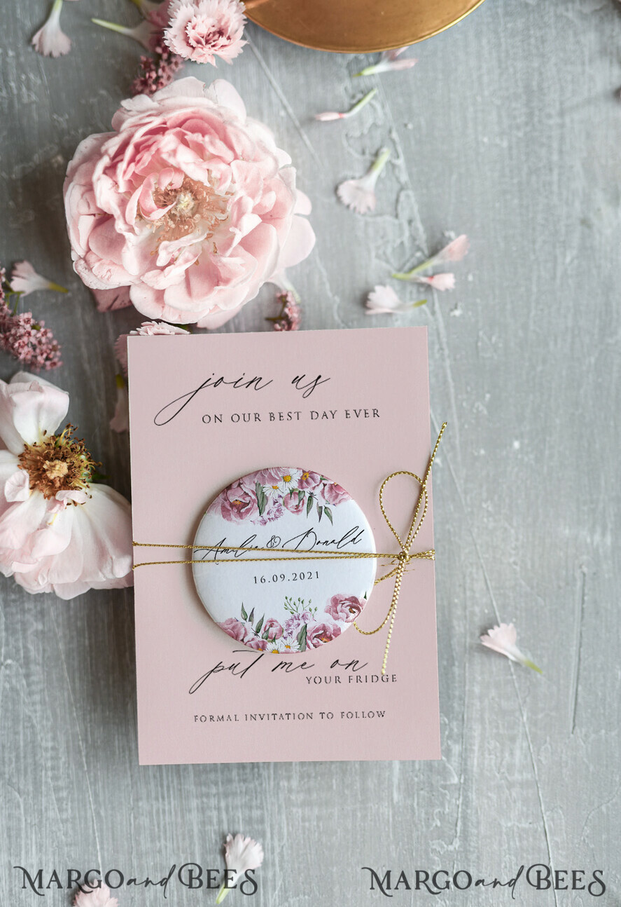 Blush pink wedding invitations, pink wedding invitations, floral