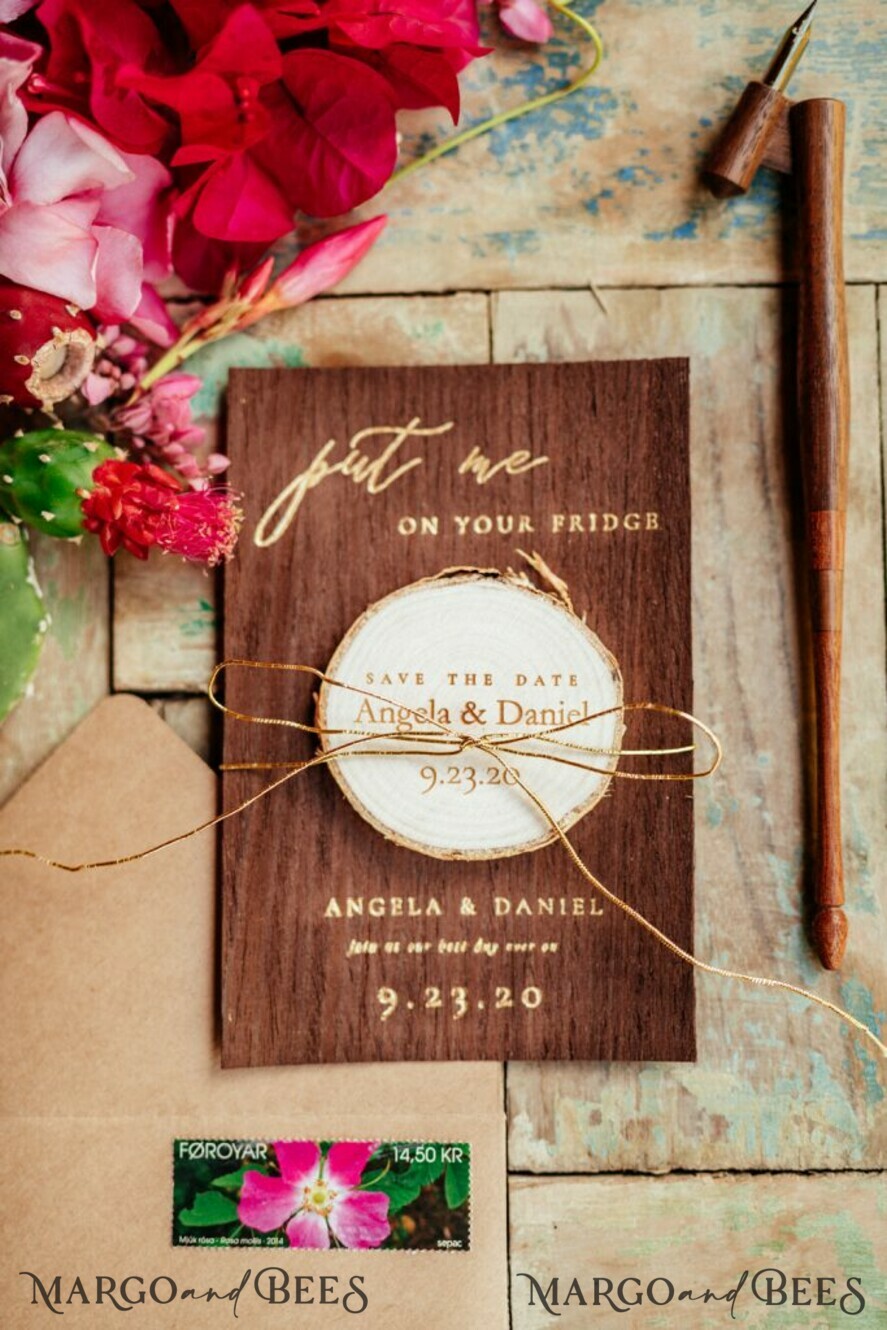 Rustic Save The Date Magnet & Card Modern Craft Save Our Date Wood Magnets  Boho save dates Cards woo