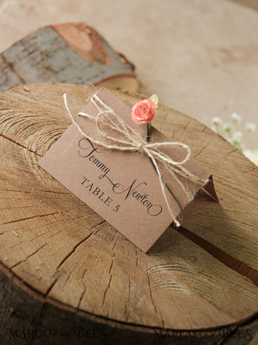 Rustic name shop card holders