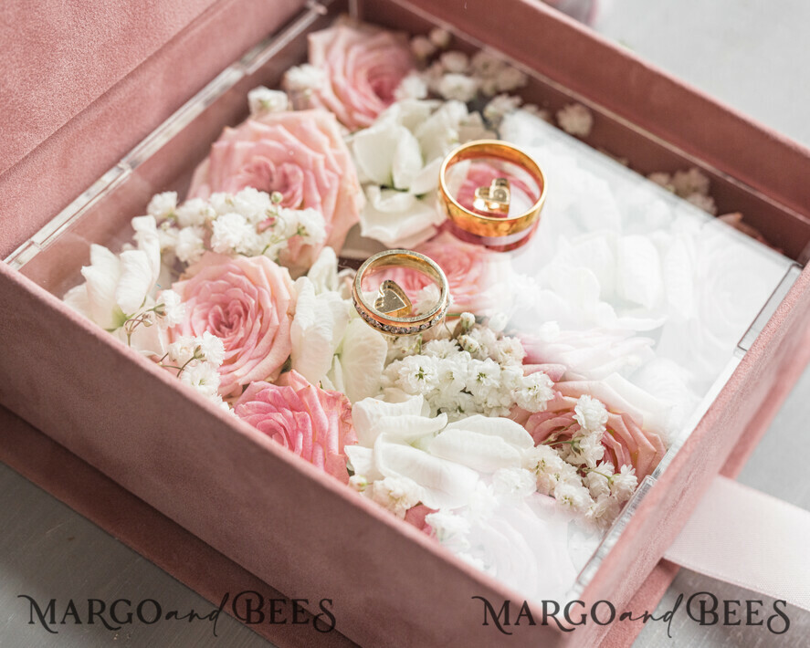 Buy Pink Wedding Ring Box Jewelry Box Velvet Engagement Anniversary Ring  Holder Proposal Bow Butterfly Round Wedding Ring Case Valentine Gift Online  in India - Etsy