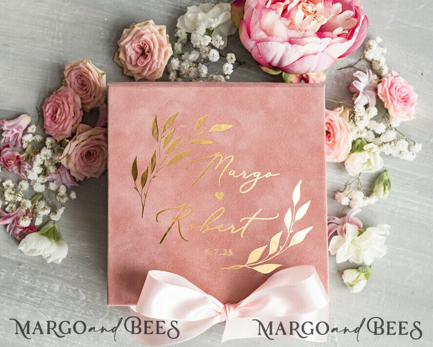 PERSONALISED rustic floral wedding gold ring peonies Bridesmaid proposal card 