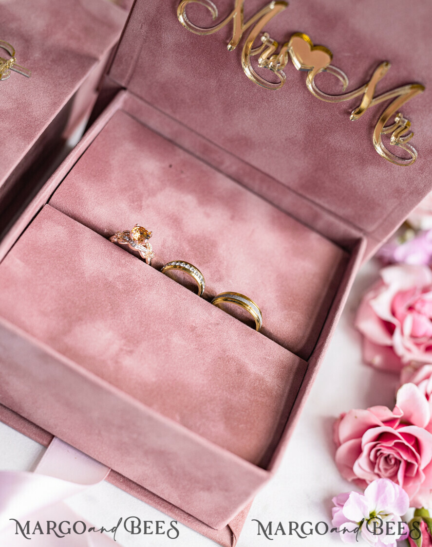 Oirlv Pink Velvet Ring Box for Proposal,Engagement,Wedding Cute Ring Gift  Case | eBay