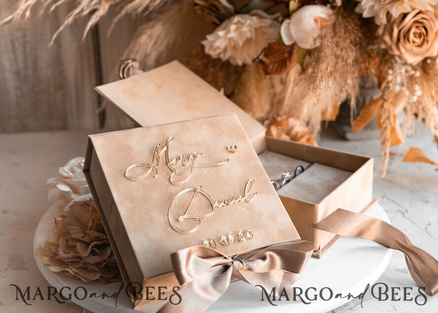 Linen Photo and USB Slot Box, Wedding Keepsake Box Packaging