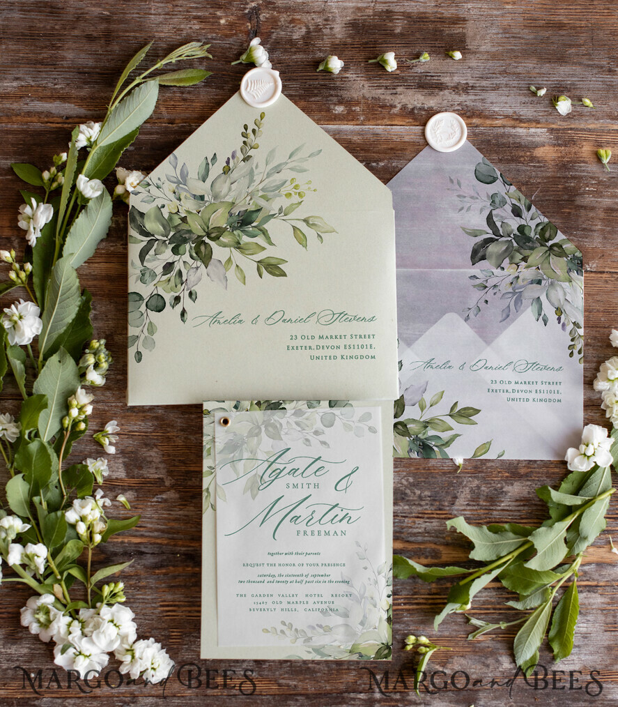 WEDDING INVITATIONS Modern Invites Floral Cards Olive wedding invitations, wedding invitations with olives, olive, olive leaves, floral wedding invitations, modern wedding invitations, vellum wedding invitations, vellum envelope, green wedding invitations, elegant wedding invitations, italian wedding invitations, italian style, italian romance, destination wedding, destination wedding invitations, greenery, pastel flowers, calligraphy, olive wedding cards, olive wedding accessories