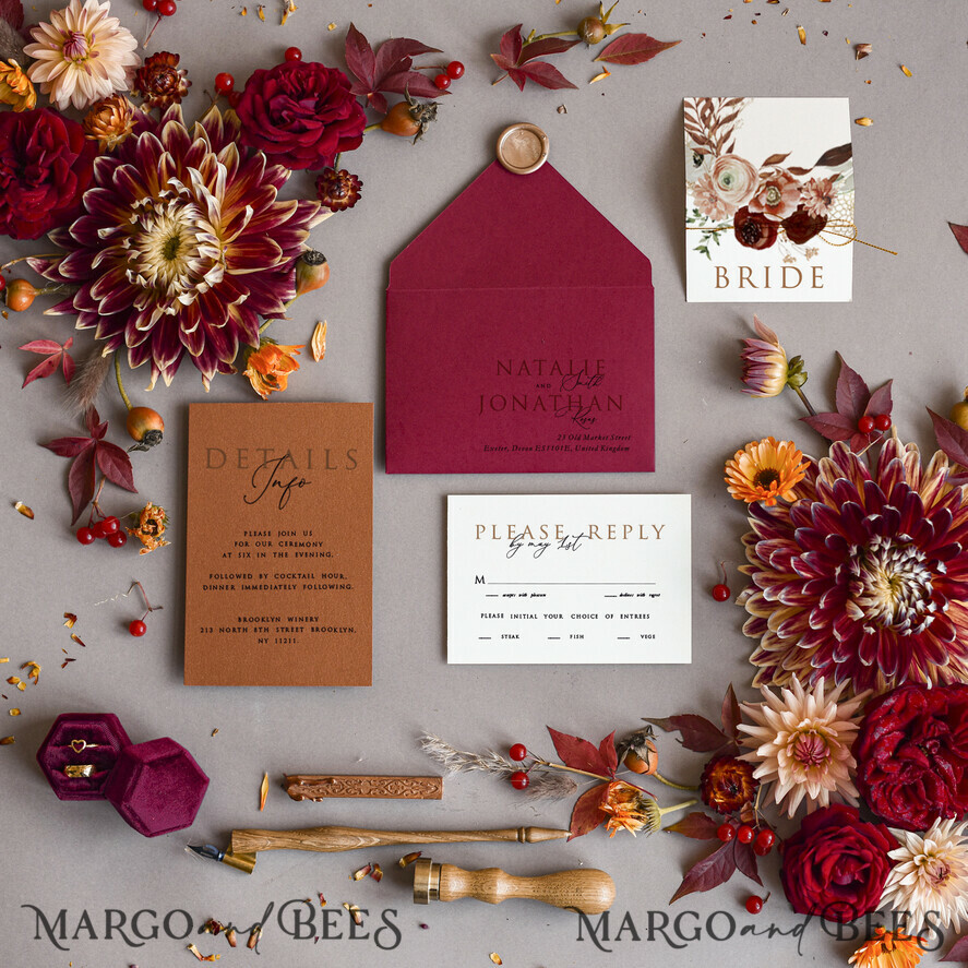 WEDDING INVITATIONS Modern Invites Floral Cards 