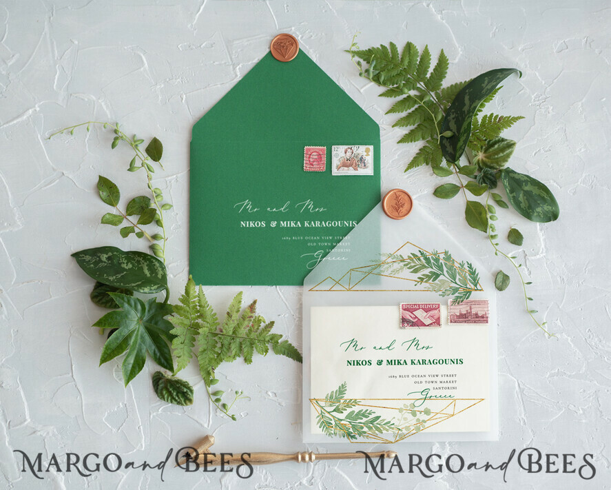 Green wedding invitations, green wedding, green wedding cards