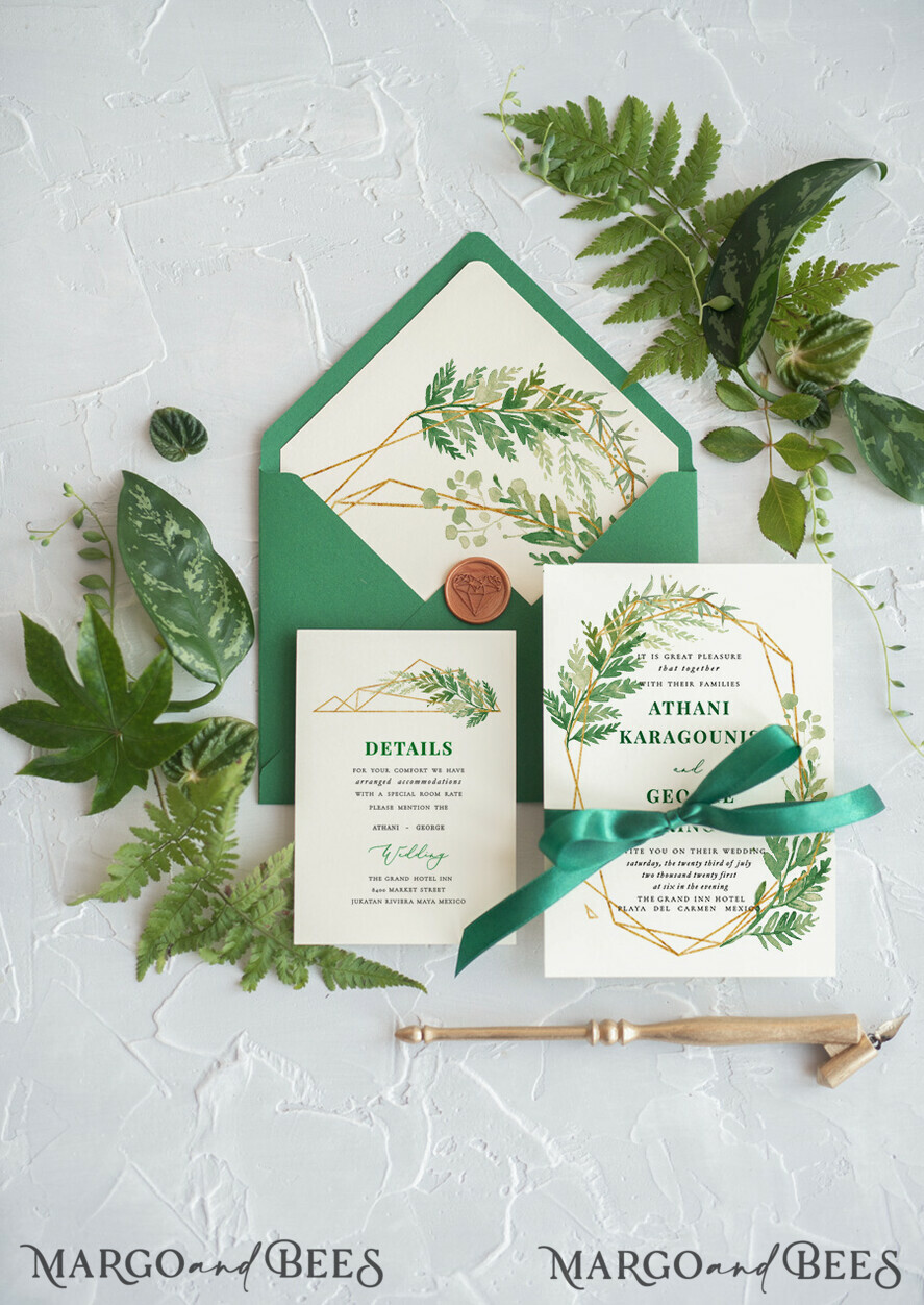 Green wedding invitations, green wedding, green wedding cards