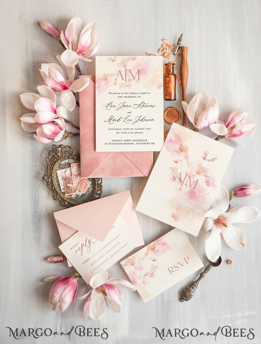 Pink Blush Wedding Invitations Online