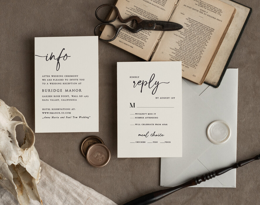 WEDDING INVITATIONS Modern Invites Floral Cards Halloween Wedding Invitations Suite, Black Invitations, Tarot Cards Invites, Gothic Wedding Invitation Cards, The Lovers Skeleton Wedding Set black