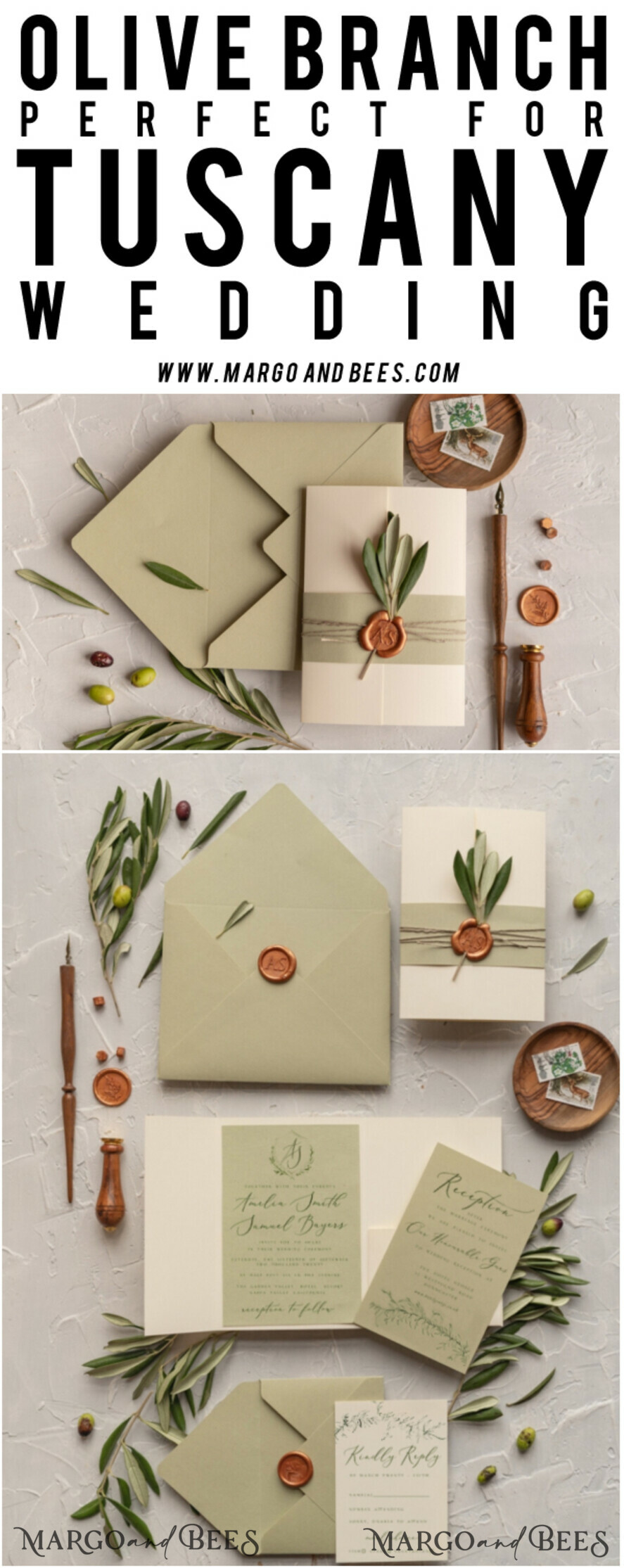 WEDDING INVITATIONS Modern Invites Floral Cards Olives Tuscany Wedding invitations, Elegant Simple wedding invitation Suite • Greek Travel Wedding Stationery • Natural Olives Luxury wedding Invites