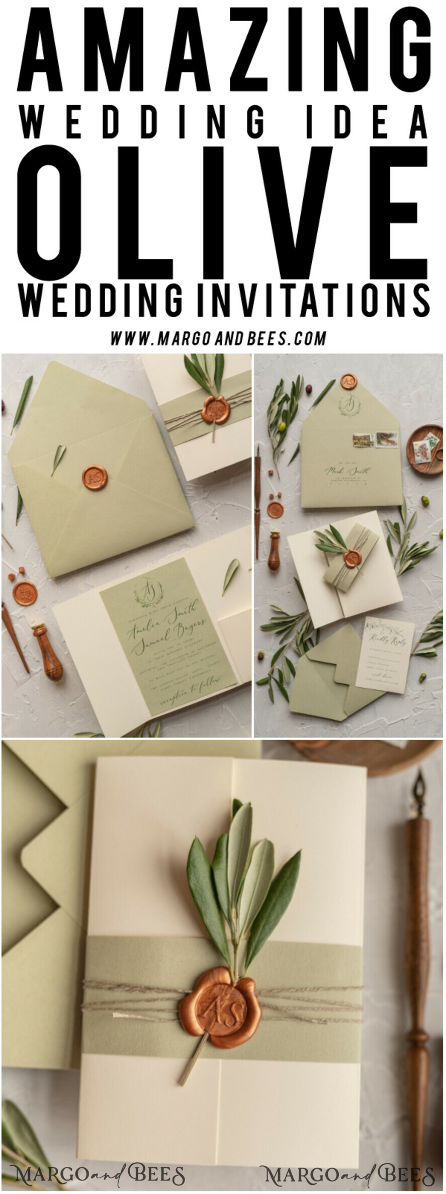 WEDDING INVITATIONS Modern Invites Floral Cards Olives Tuscany Wedding invitations, Elegant Simple wedding invitation Suite • Greek Travel Wedding Stationery • Natural Olives Luxury wedding Invites