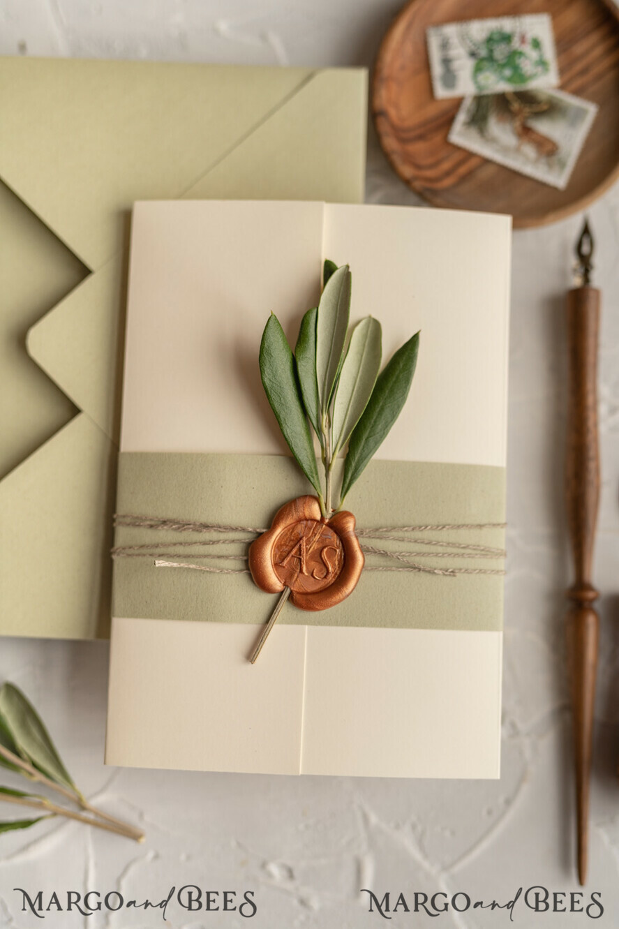 WEDDING INVITATIONS Modern Invites Floral Cards Olives Tuscany Wedding invitations, Elegant Simple wedding invitation Suite • Greek Travel Wedding Stationery • Natural Olives Luxury wedding Invites