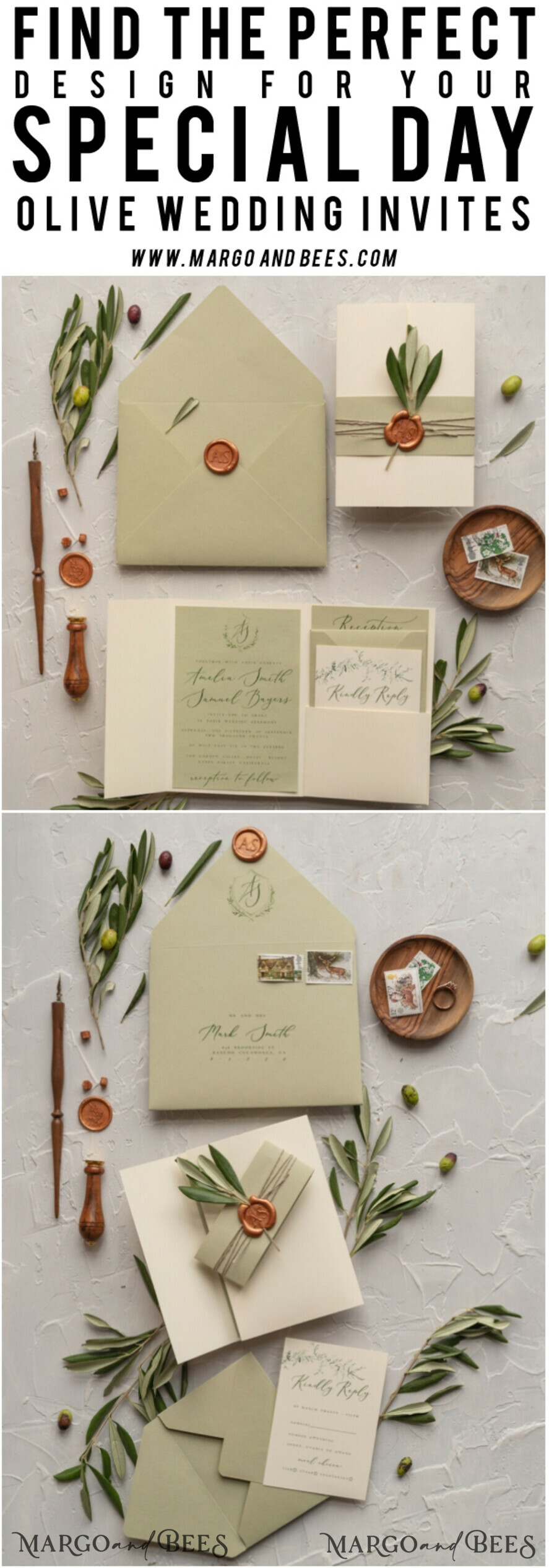 WEDDING INVITATIONS Modern Invites Floral Cards Olives Tuscany Wedding invitations, Elegant Simple wedding invitation Suite • Greek Travel Wedding Stationery • Natural Olives Luxury wedding Invites