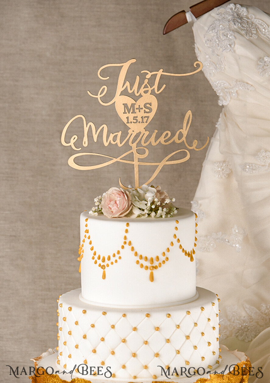 Bride to Be - Love Themed Gold Cake Topper for Proposal, Wedding