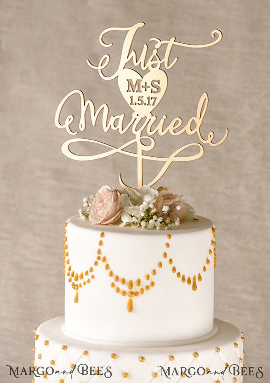 wedding cake topper elegant cake topper 07/gold/CT