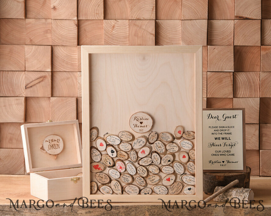 Personalised 70 hearts Shabby drop box alternative guestbook wedding engagement 